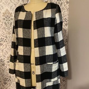 Open gingham coat